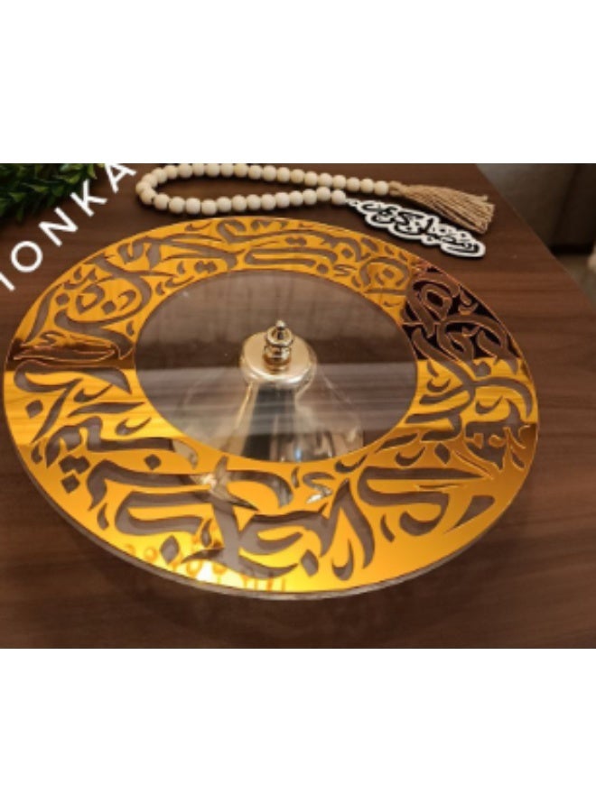 شيالة تقديم طعام اكريليك + بقاعدة معدن ٣٠ سم - Image 2