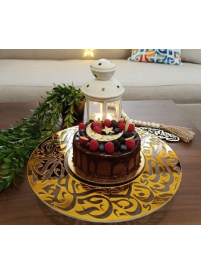 شيالة تقديم طعام اكريليك + بقاعدة معدن ٣٠ سم - Image 3