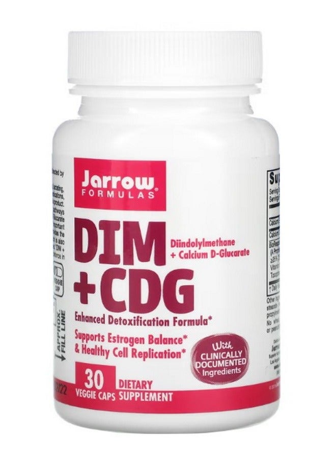 jarrow formulas DIM  CDG Enhanced Detoxification Formula 30 Veggie Caps - Image 1