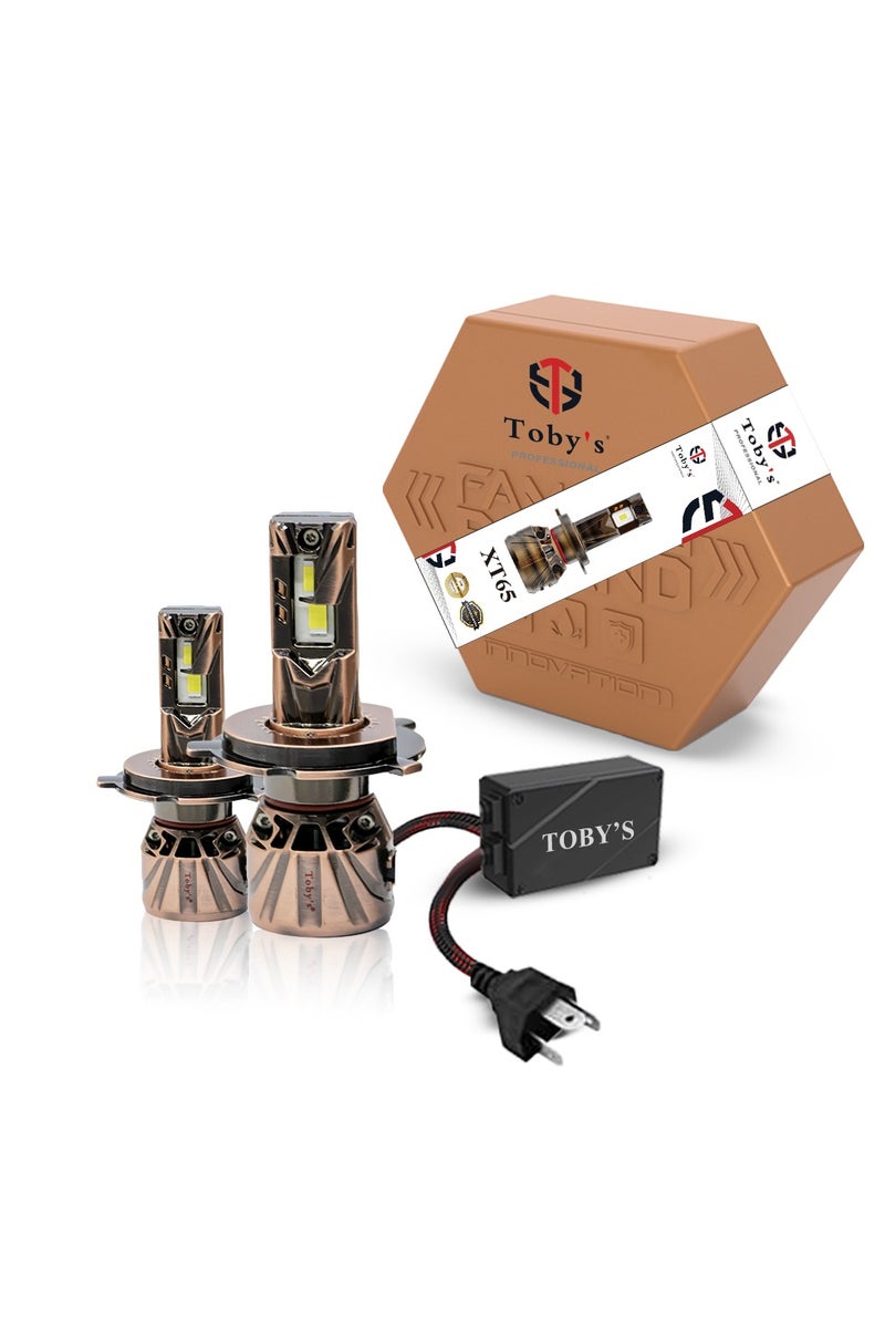 Toby's XT65 H4/H19 2 Pieces Car- Dual LED Headlight Original 65W/piece Power 6500/piece Lumens With Color Temperature 6500K - Image 1