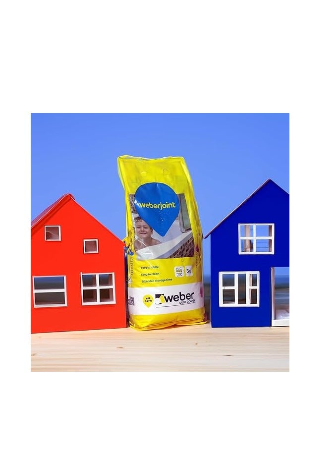 Weber مونة بلاط قائمة على الأسمنت مزيج مسبق من مونة مفاصل البلاط 5 كجم (كابتشينو) - Image 4