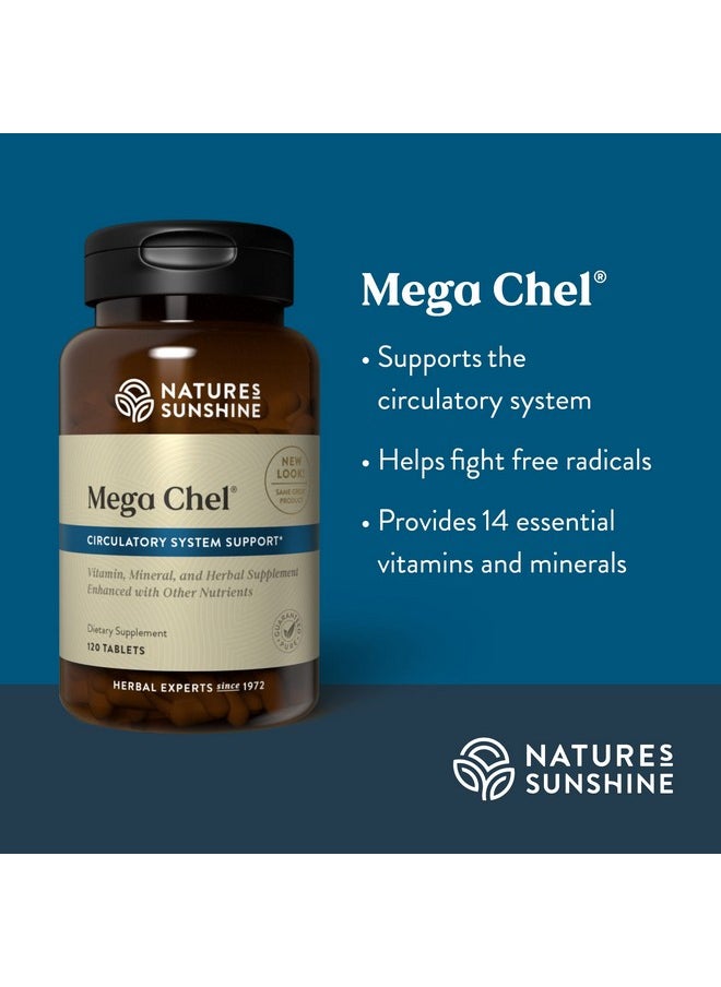 Nature's Sunshine - Mega Chel 120 Tablets Complete Vitamin With Powerful Antioxidants Herbs Vitamins Minerals And Amino Acids That Support The Circulatory System - Image 1