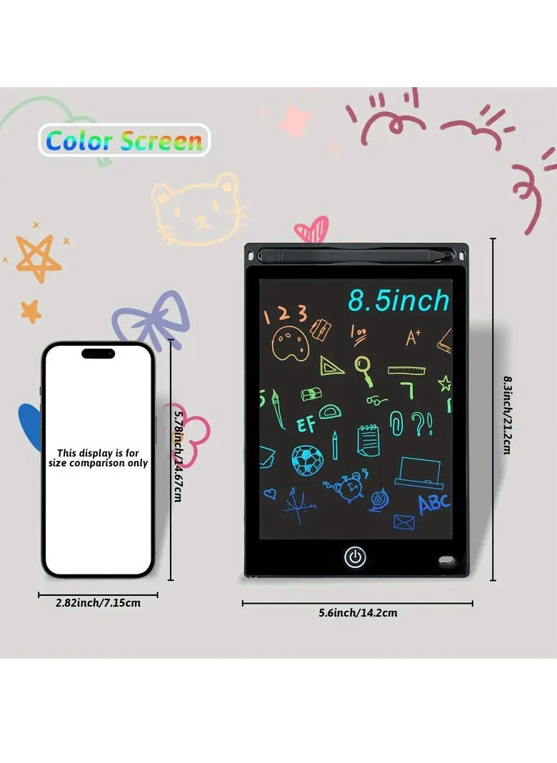 لوحة الرسم الإبداعية للأطفال - شاشة LCD مريحة للعين بألوان زاهية، تصميم بدون حبر وخالي من الغبار، لوحة فنون وحرف متعددة الوظائف مع قلم ستايلس وسطح قابل للمسح، محمولة بالألوان: الأزرق أو الوردي أو الأسود  - Image 3