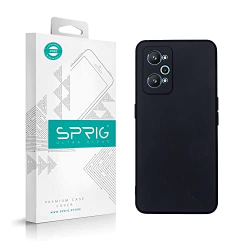 SPRIG Compatible with Realme GT 2 Phone TPU Basic Premium Back Cover Drop Tested Shock Proof Mobile Case for Men, Women, Boys and Girls with Camera Protection (Black) - Image 1