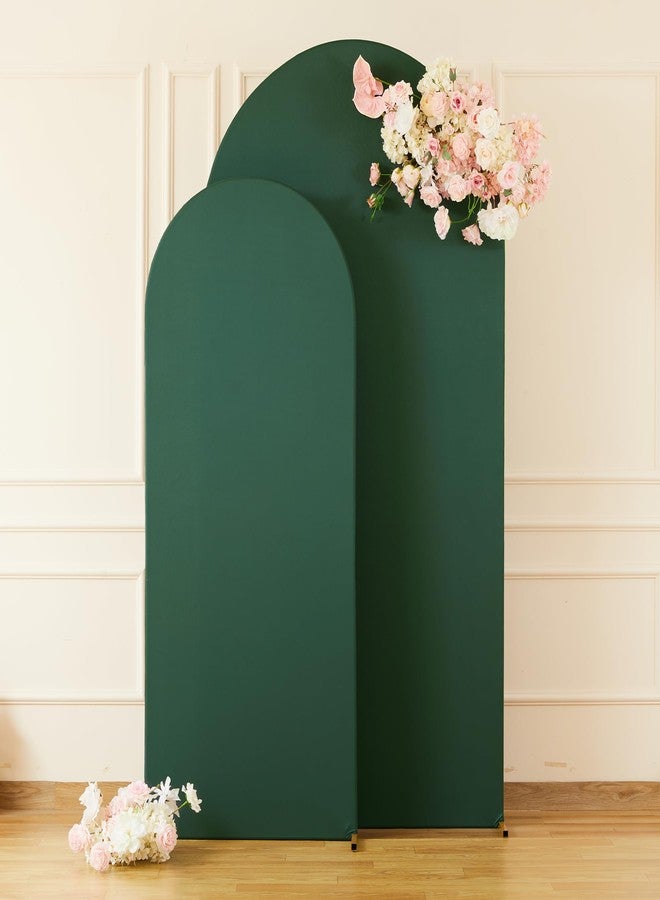 سوبرومو غطاء قوس أخضر غامق، طقم من قطعتين - 7.2 قدم، غطاء خلفية قوس بطول 6 أقدام، مصنوع من قماش سباندكس، أغطية حوامل أقواس الزفاف لحفلات أعياد الميلاد، وحفلات استقبال المولود، وحفلات الزفاف، وحفلات الولائم، وخلفيات الصور. - Image 4