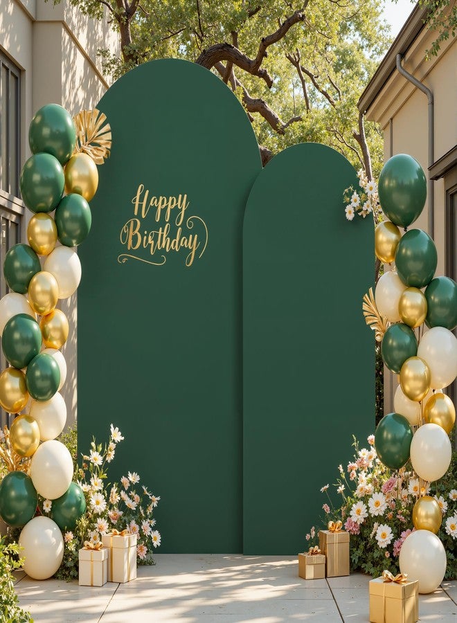 سوبرومو غطاء قوس أخضر غامق، طقم من قطعتين - 7.2 قدم، غطاء خلفية قوس بطول 6 أقدام، مصنوع من قماش سباندكس، أغطية حوامل أقواس الزفاف لحفلات أعياد الميلاد، وحفلات استقبال المولود، وحفلات الزفاف، وحفلات الولائم، وخلفيات الصور. - Image 2