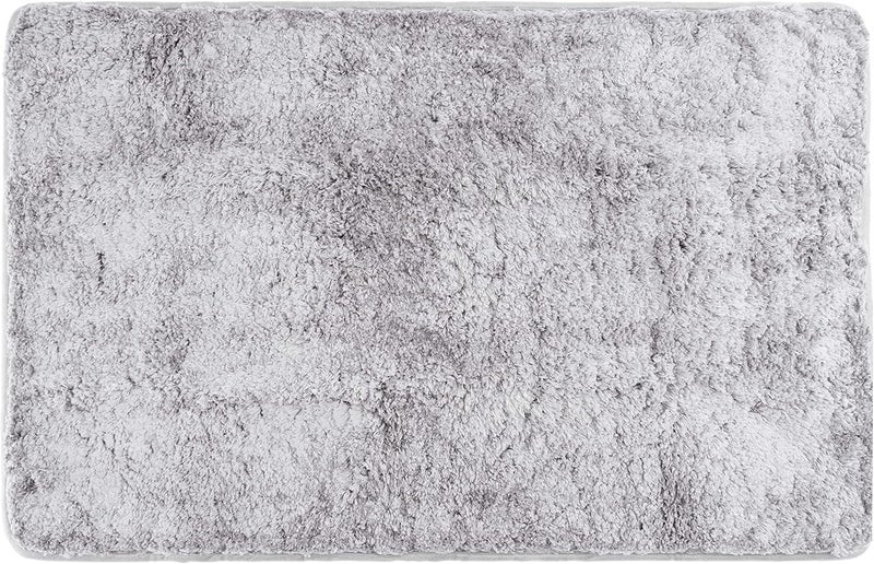 FLUFFY Bath Mat Made of Microfiber with Non-Slip Bottom (20 x 31 inch, Gray) - Image 1