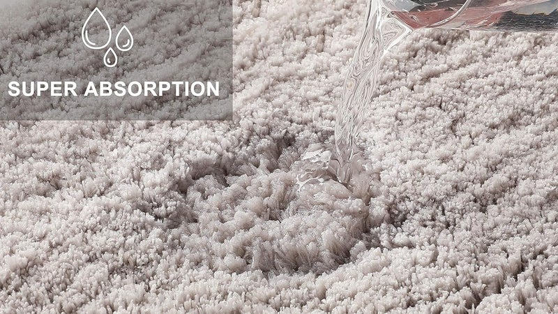 FLUFFY Bath Mat Made of Microfiber with Non-Slip Bottom (20 x 31 inch, Gray) - Image 5