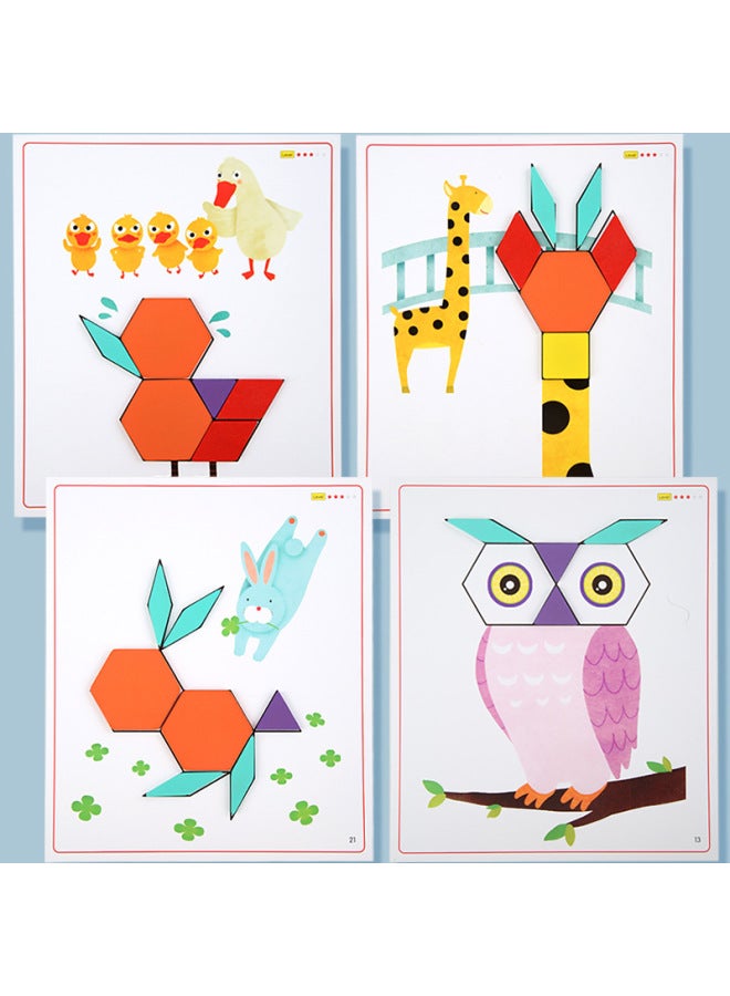 Young Children's Wooden Intelligence Development Puzzle Creative Brain Power Early Education Toy Shape Digital Cognitive Building Blocks Wholesale-Color:ADS-intellectual Creative Puzzle - Image 4