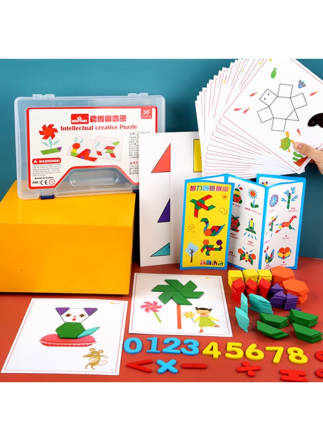 Young Children's Wooden Intelligence Development Puzzle Creative Brain Power Early Education Toy Shape Digital Cognitive Building Blocks Wholesale-Color:ADS-intellectual Creative Puzzle - Image 3