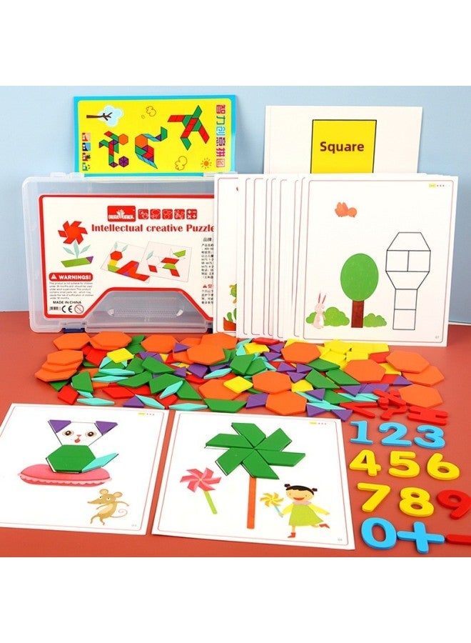 Young Children's Wooden Intelligence Development Puzzle Creative Brain Power Early Education Toy Shape Digital Cognitive Building Blocks Wholesale-Color:ADS-intellectual Creative Puzzle - Image 2