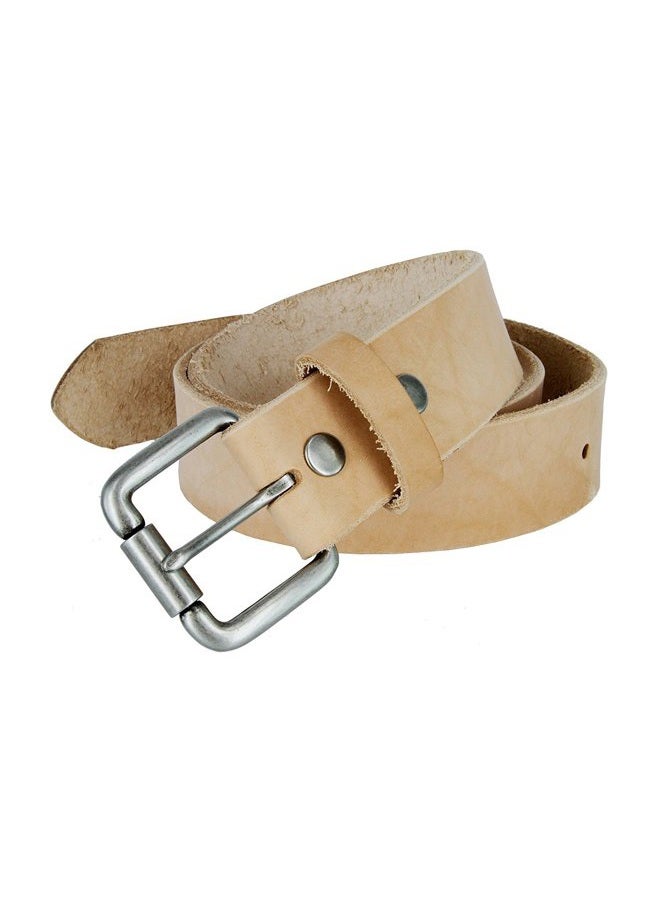 Belts.com حزام جلد طبيعي كامل الحبة مع مشبك دوار 1 1/2" (طبيعي، 34) - Image 4