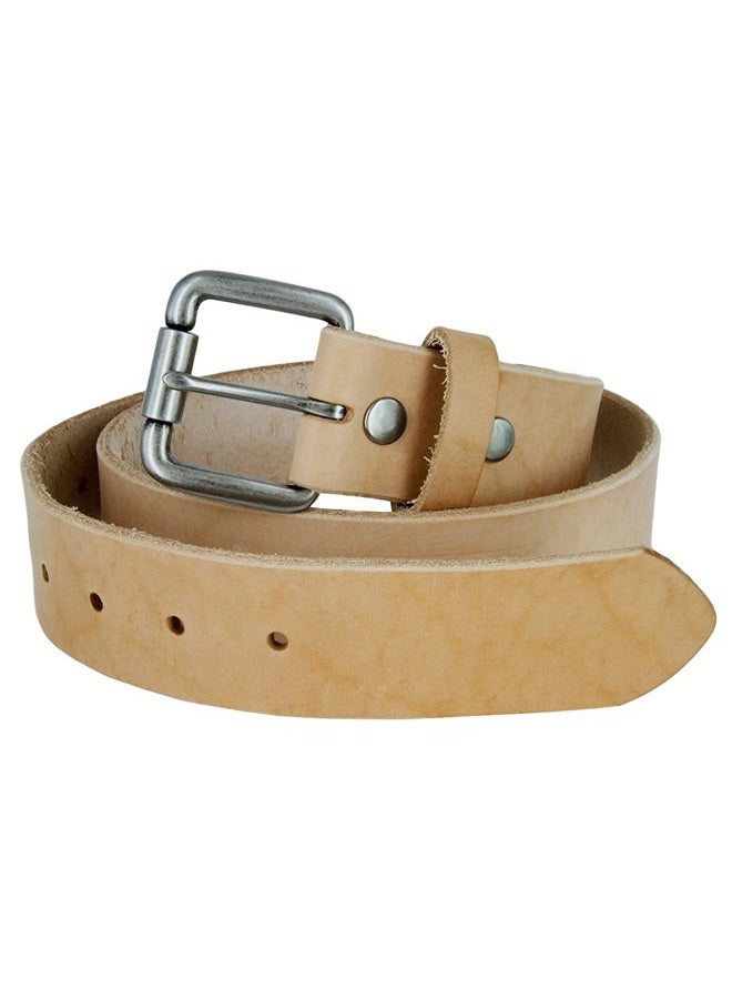 Belts.com حزام جلد طبيعي كامل الحبة مع مشبك دوار 1 1/2" (طبيعي، 34) - Image 3