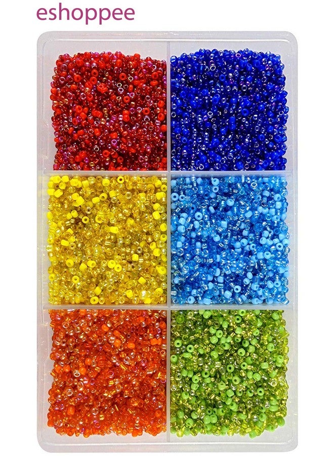 إيشوبي مجموعة خرز بذور زجاجي 11/0 (2 مم) من eshoppee لصنع المجوهرات، مواد فنية وحرفية للتطريز والقلادة والأساور والأقراط (مجموعة ألوان متنوعة)، متعددة الاستخدامات - Image 1