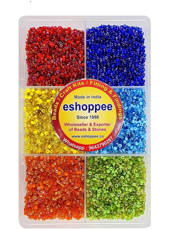 إيشوبي مجموعة خرز بذور زجاجي 11/0 (2 مم) من eshoppee لصنع المجوهرات، مواد فنية وحرفية للتطريز والقلادة والأساور والأقراط (مجموعة ألوان متنوعة)، متعددة الاستخدامات - Image 4