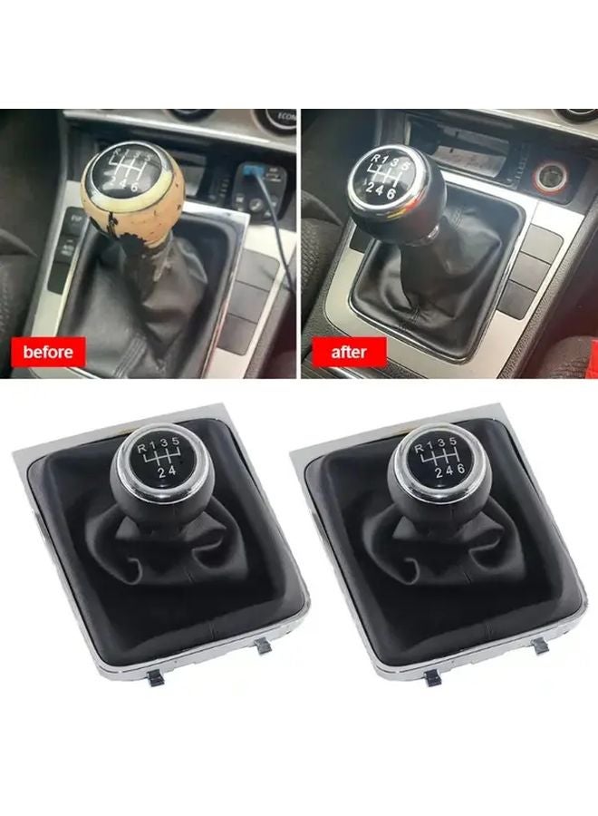 VW Passat B6 2005 2010 5 Speed PU Leather Gear Shift Knob Boot Cover - Image 3