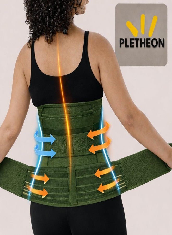 PLETHEON Post Pregnancy Abdominal Support for Women | Postpartum Tummy Compression Wrap | Adjustable One Size Fits 30-46 Inch Waist | C-Section Recovery, Waist & Back Support (Green, 3 IN 1) - Image 5