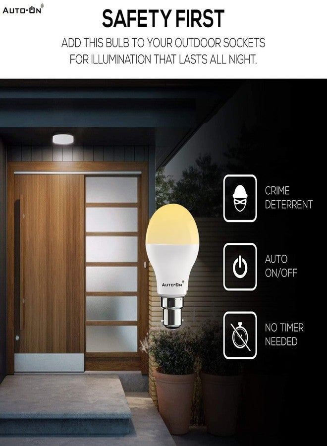 Auto-ON Day/Night Sensor LED Bulb (9W) (Always ON During Night, Auto-Off During Day) (Yellow Light Color) (One Year Warranty) (White Pack Of 1, B22) - Image 4