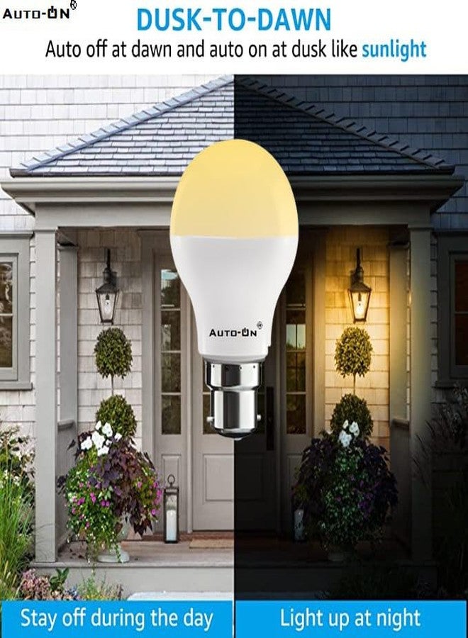 Auto-ON Day/Night Sensor LED Bulb (9W) (Always ON During Night, Auto-Off During Day) (Yellow Light Color) (One Year Warranty) (White Pack Of 1, B22) - Image 2