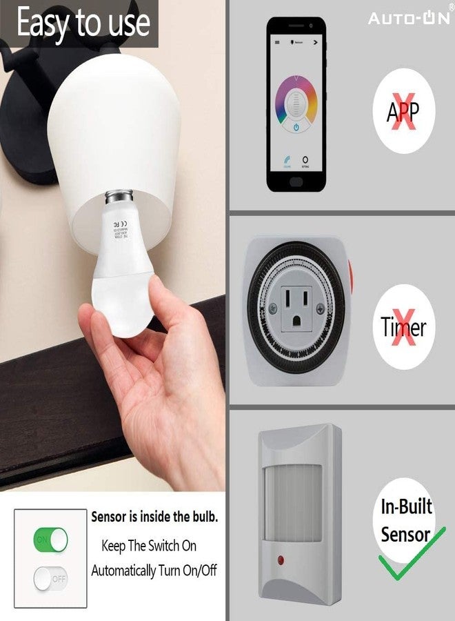 Auto-ON Day/Night Sensor LED Bulb (9W) (Always ON During Night, Auto-Off During Day) (Yellow Light Color) (One Year Warranty) (White Pack Of 1, B22) - Image 5