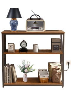 AGD 3-Tier Console Table with Charging Base with Storage Shelf and Power Outlet  - Image 1