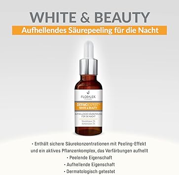 Flos Lek FLOSLEK Whitening Brightening Face Acid Night Peeling 30 ml Lightens Moisturizes Softens Evens Skin Colour Smoother Brighter Complexion Reduces the Intensity of Blemishes - Image 5