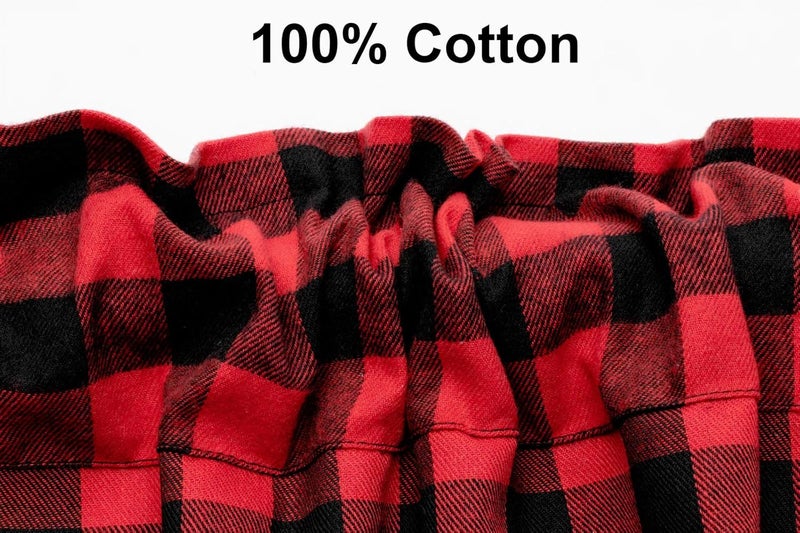 WOSIBO 2 Pack Buffalo Check Plaid Window Valances Red and Black Farmhouse Design Window Treatment Decor Curtains Rod Pocket Valances for Kitchen/Living Room 16" x 56" - Image 5