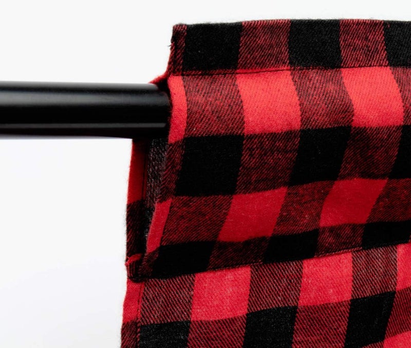 WOSIBO 2 Pack Buffalo Check Plaid Window Valances Red and Black Farmhouse Design Window Treatment Decor Curtains Rod Pocket Valances for Kitchen/Living Room 16" x 56" - Image 4