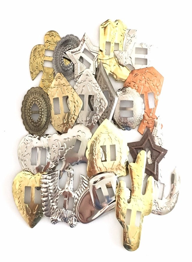 Dangerous Threads Conchos Grab Bag! Western Styles, Mixed Shapes and Sizes, Slotted; 25 Pieces - Image 1