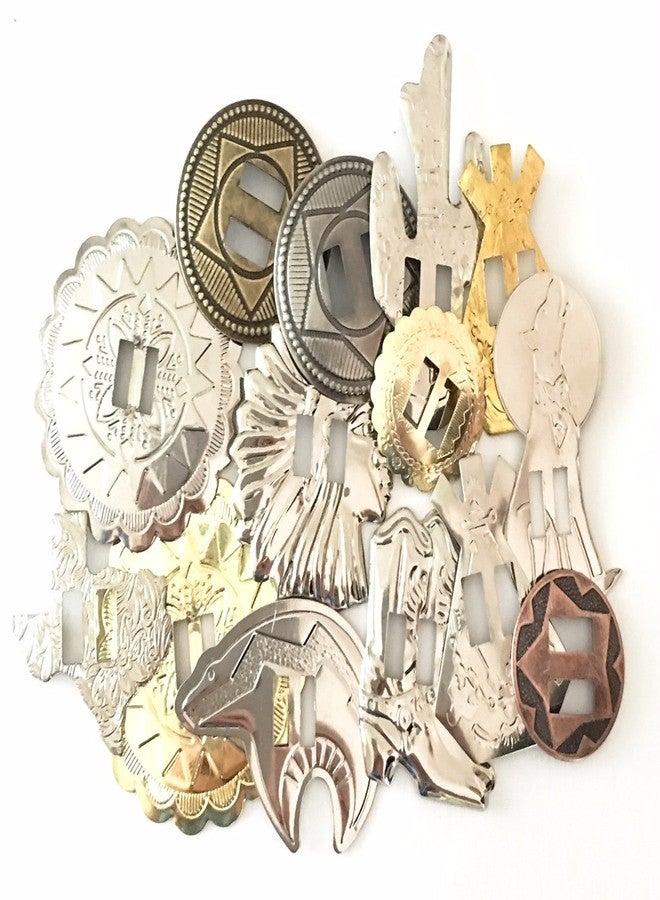 Dangerous Threads Conchos Grab Bag! Western Styles, Mixed Shapes and Sizes, Slotted; 25 Pieces - Image 2