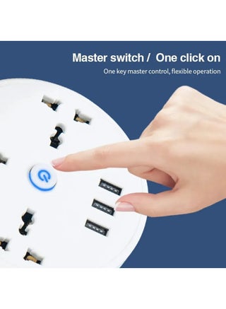 Universal Power Strip,Travel Power Extension Lead with USB,2500W 10A,Multi Smart Power Socket Plug Extension with 2.8m Extension Cord for Home Office Travel - view 2