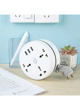 Universal Power Strip,Travel Power Extension Lead with USB,2500W 10A,Multi Smart Power Socket Plug Extension with 2.8m Extension Cord for Home Office Travel - view 3