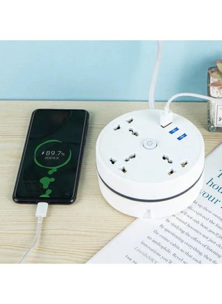 Universal Power Strip,Travel Power Extension Lead with USB,2500W 10A,Multi Smart Power Socket Plug Extension with 2.8m Extension Cord for Home Office Travel - view 5