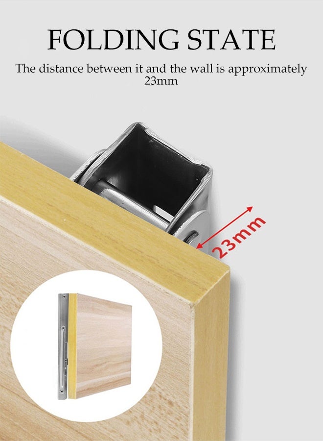 DUNISO 2 Pcs Folding Shelf Brackets,201 Stainless Steel Shelf Brackets,Wall Mounted Shelf Bracket,Space Saving,Sturdy and Durable,for Table Work Bench,8 inch - Image 5