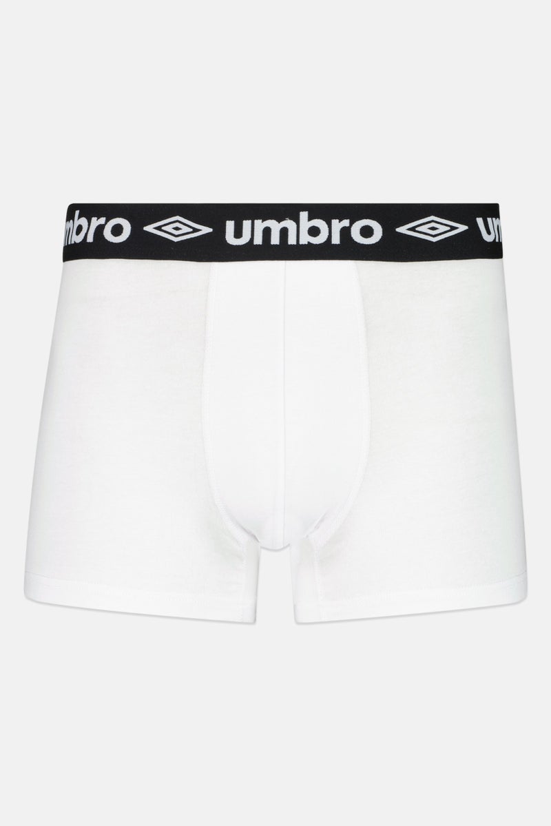 umbro Men 3Pcs Brand Logo Boxer Briefs, White - Image 3