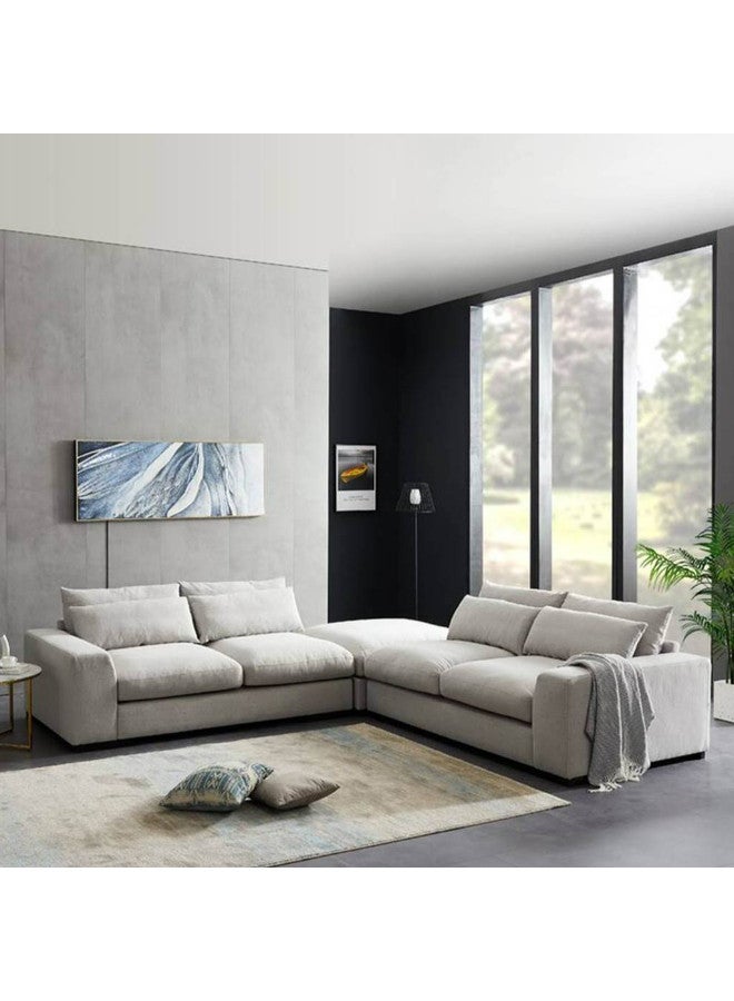 Al Home 5 Seater L-shape Sofa 85x85x270x300 Cm - Off-White - Image 1