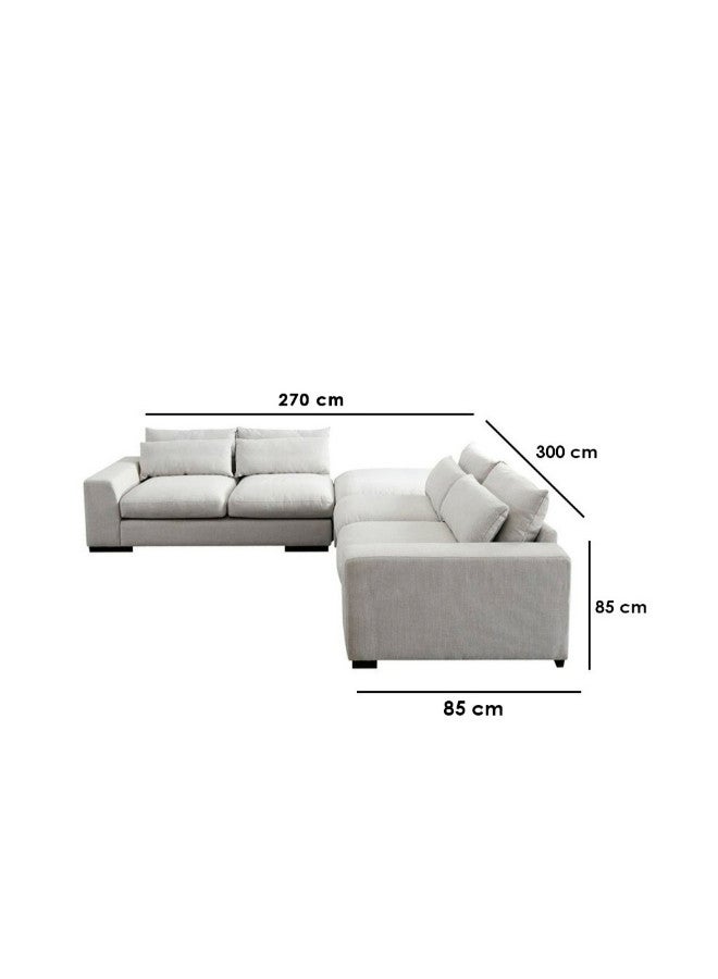 Al Home 5 Seater L-shape Sofa 85x85x270x300 Cm - Off-White - Image 2