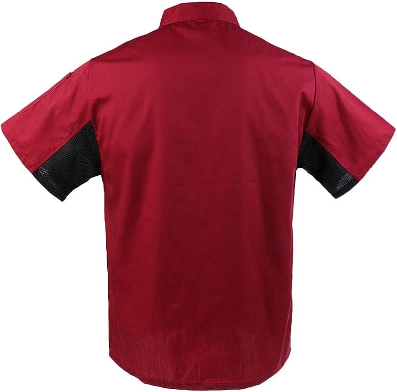 كلاراكو زي عمل موحد للطهاة للرجال والنساء، قميص طبخ قطني بأكمام قصيرة، سترة للطهاة بفتحات تهوية جيدة. - Image 2