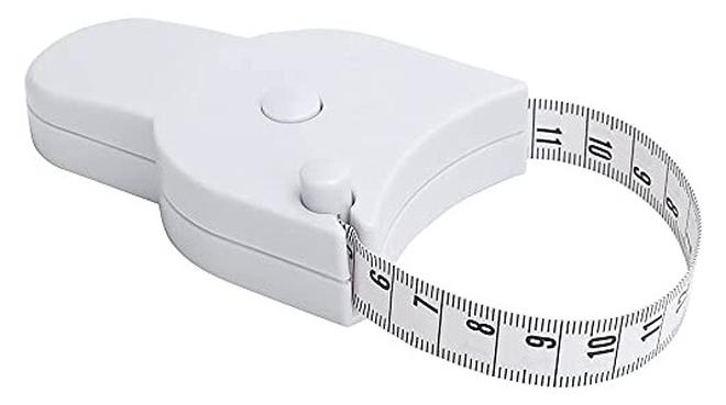 سبيس شوب شريط قياس ناعم وشريط قياس تلسكوبي أوتوماتيكي ، شريط قياس قابل للسحب ذاتي الشد 60 بوصة 150 سم لطريقة دقيقة للجسم لتتبع اكتساب العضلات بفقدان الوزن بيد واحدة - Image 1