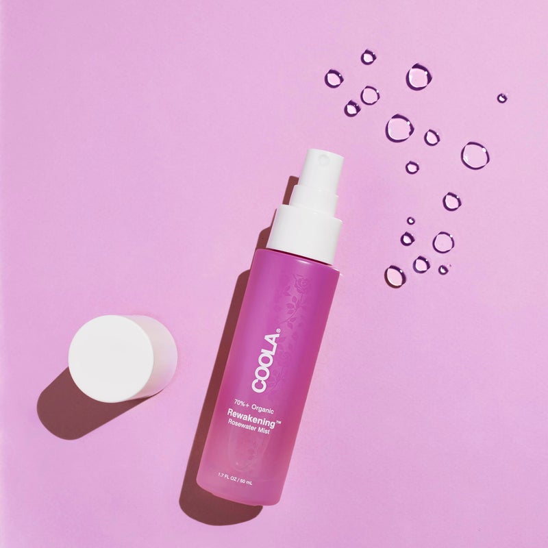 COOLA Organic Rewakening Rosewater Mist Face Spray, Dermatologist Tested Skin Barrier Protection with Ginseng & Green Tea Extract, Vegan and Gluten Free, 1.7 Fl Oz - Image 2