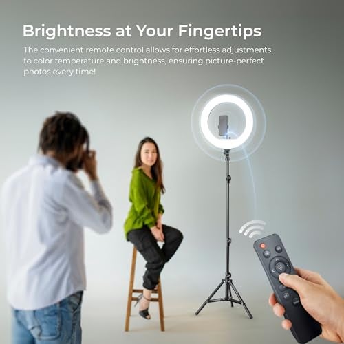 DIGITEK (DRL-18RT C 6) LED Ring Light with Remote Control & Stand 158cm - Bi Color, Color Temperature Control, Lighting Control, AC Powered - Photo. Video Shoots - USB Powered - Image 5