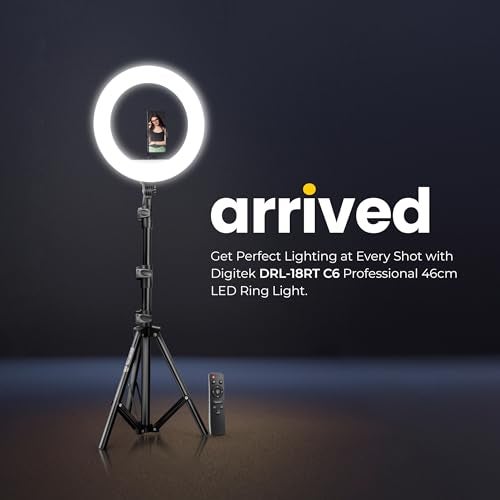 DIGITEK (DRL-18RT C 6) LED Ring Light with Remote Control & Stand 158cm - Bi Color, Color Temperature Control, Lighting Control, AC Powered - Photo. Video Shoots - USB Powered - Image 2