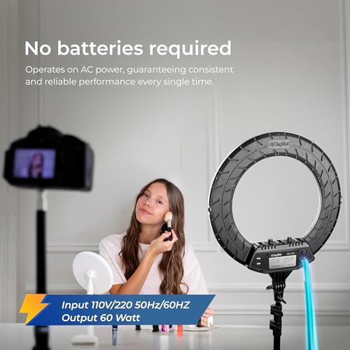 DIGITEK (DRL-18RT C 6) LED Ring Light with Remote Control & Stand 158cm - Bi Color, Color Temperature Control, Lighting Control, AC Powered - Photo. Video Shoots - USB Powered - Image 4