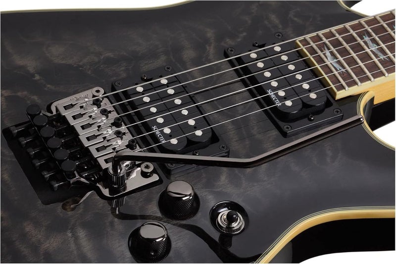 Schecter Omen Extreme-6 FR Electric Guitar - See-Thru Black - Image 4