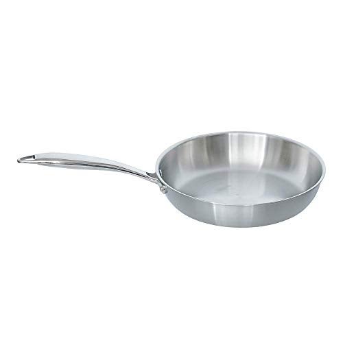 Femora Stainless Steel Flat Fry Pan, Bonded Tri-Ply Bottom with Steel Handle, 20 cm,Silver, Zero Coating, Health Safe - Image 5