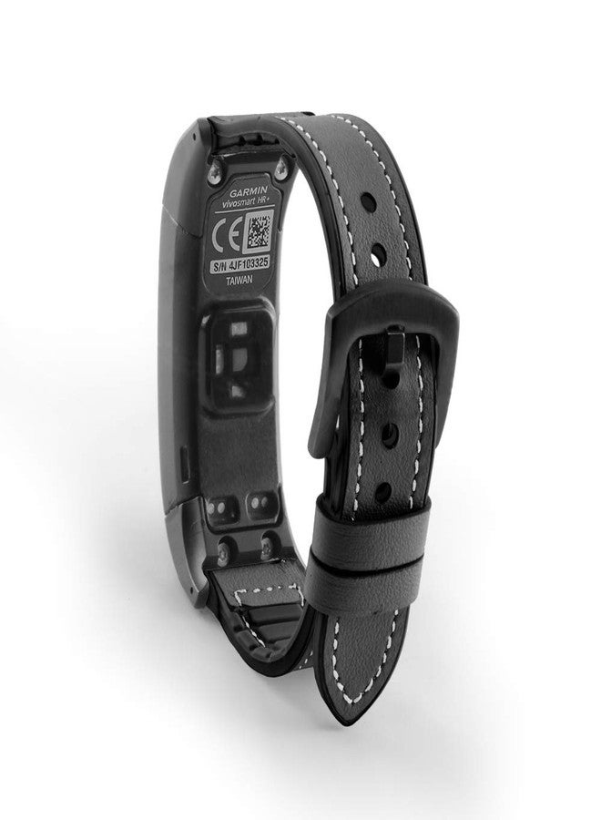 C2D JOY Leather & Silicone Mixed Strap Compatible with vivosmart HR/HR+ Plus Activity Tracker Replacement Band (Brown) - Image 3