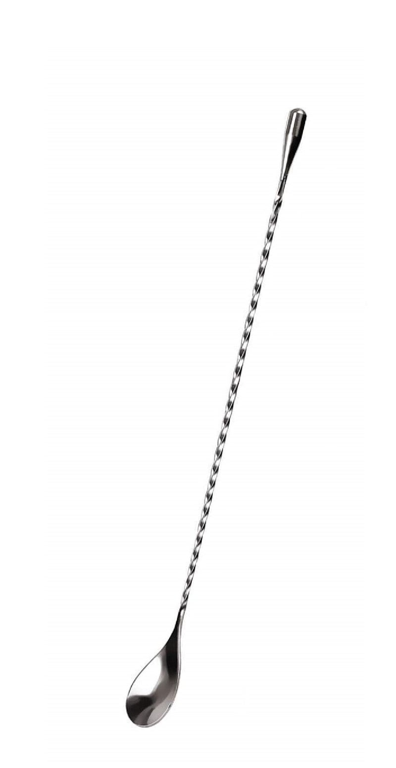 Dynore Stainless Steel Teardrop Twisted Bar Spoon with Black PVC Muddler,Tenderizer Head for Cocktails and Mocktails- Set of 2 - Image 2