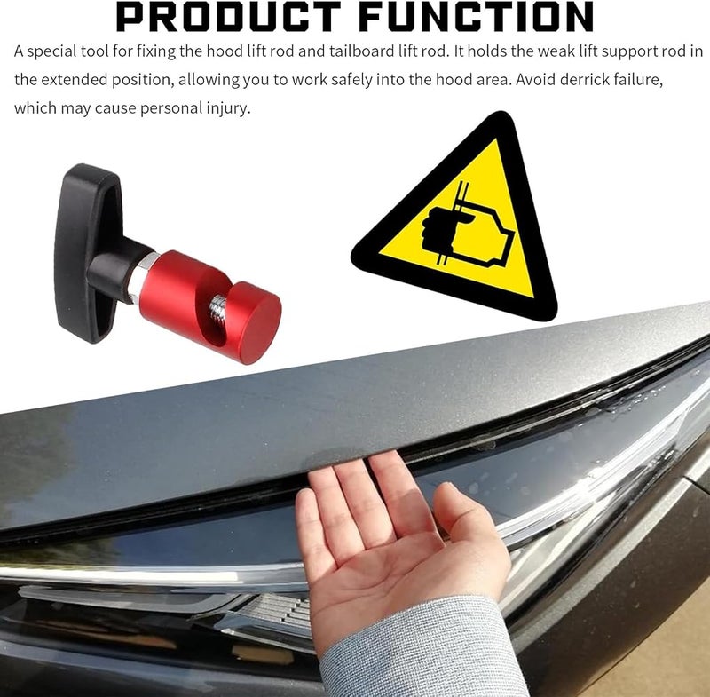 OSHIMA 2 Pack Lift Support Clamp, Hood Lift Support Clip, Hood Lift Clamp, Waterproof Durable Metal Anti-Slip Vehicle Support Rod Retainer Universal Snap-on Anti-Pinch Automotive Suppor Accessories - Image 4