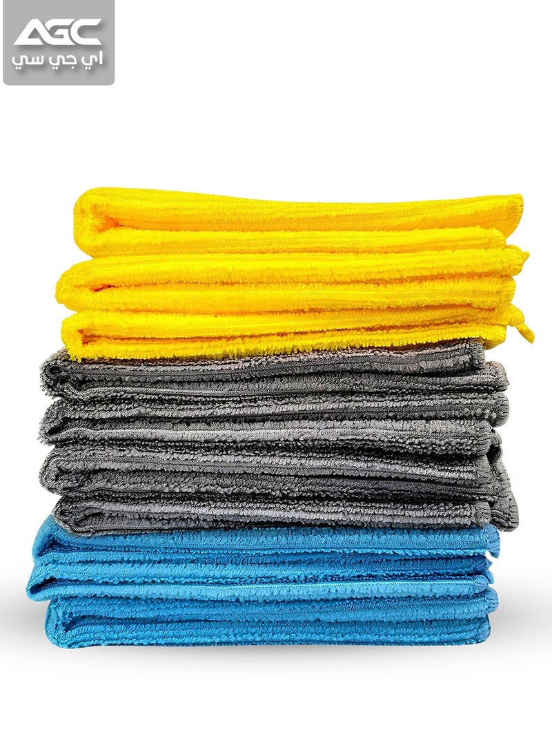 اي جي سي مجموعة من 10 قطع من مناشف غسيل السيارات من AGC من الألياف الدقيقة للغسيل الجاف والتلميع والتنظيف للاستخدام في السيارة والمنزل MFC-0501 - Image 1