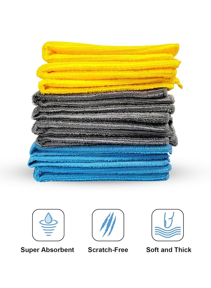 اي جي سي مجموعة من 10 قطع من مناشف غسيل السيارات من AGC من الألياف الدقيقة للغسيل الجاف والتلميع والتنظيف للاستخدام في السيارة والمنزل MFC-0501 - Image 4
